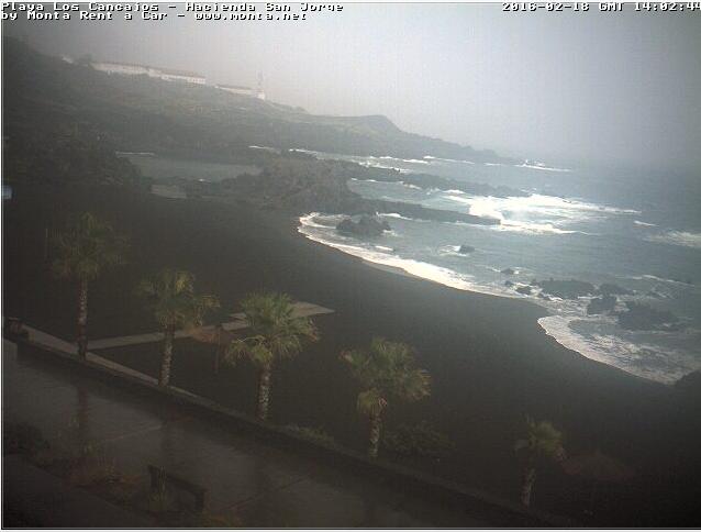 Wetter am 18.2.16 in Cancajos, Ostseite von La Palma
